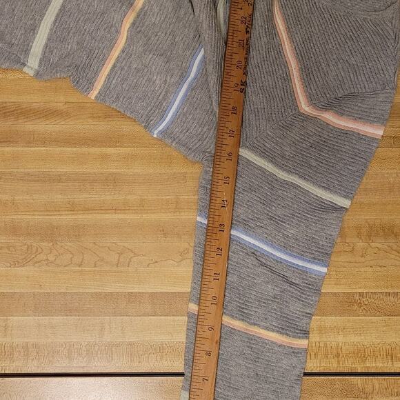 Christopher & Banks Women's Petite Large Sweater Gray Striped Ribbed Knit - Picture 7 of 7